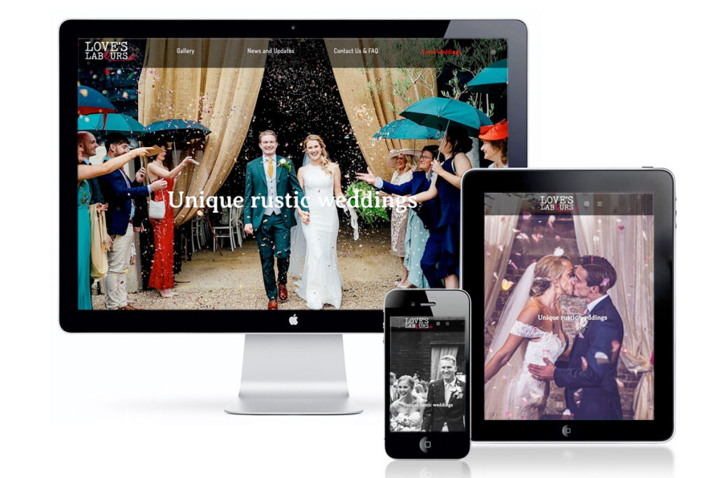 Web design - Love's Labours Wedding Venue